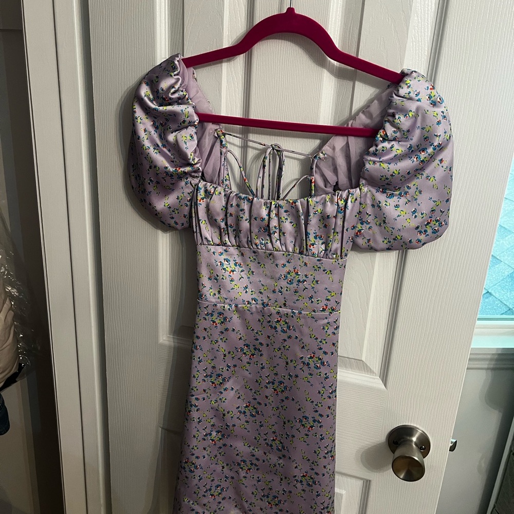 Zara Lavender Floral Mini Dress